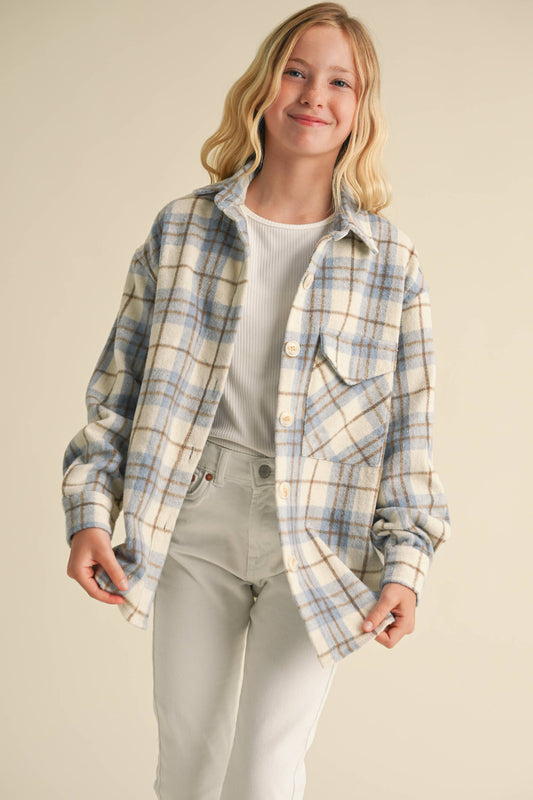 BLUE/IVORY PLAID