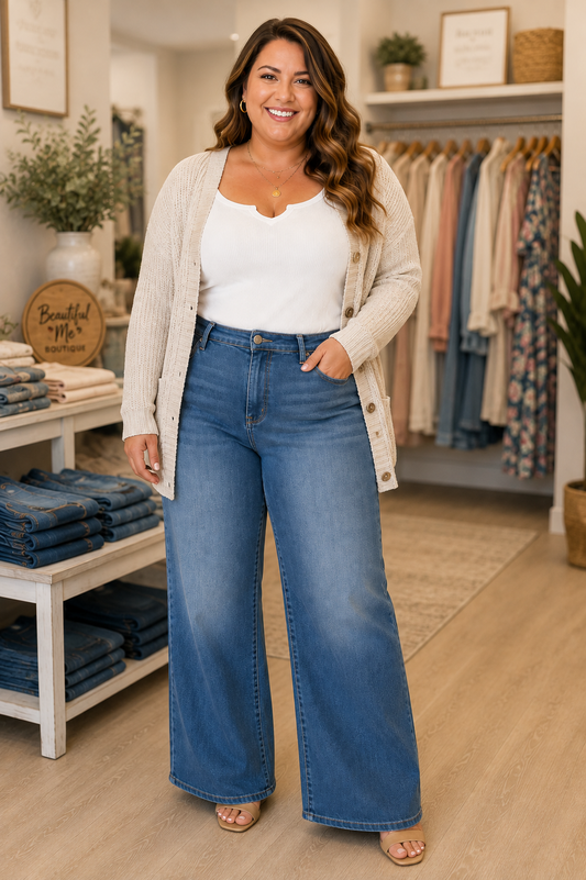 PLUS CHARLIE SLIM WIDE LEG JEAN 29' INSEAM