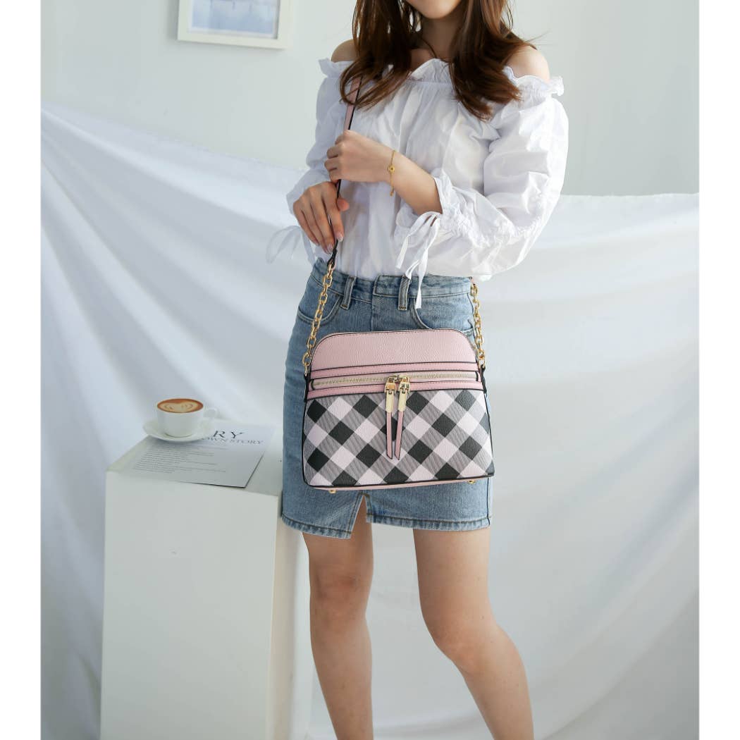 MKF NAVY CHECKERED CROSSBODY