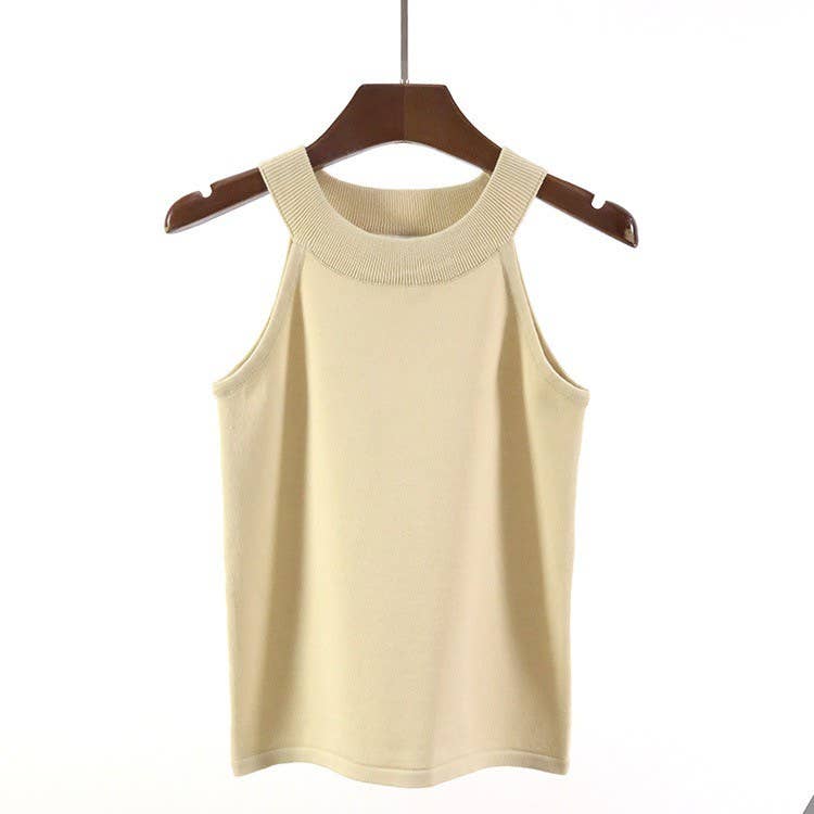 CREAM KNIT TANK