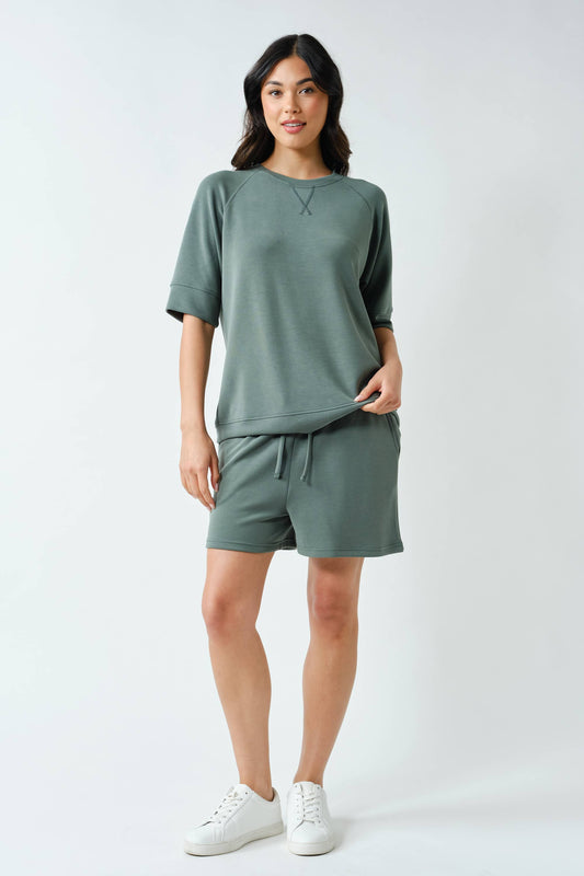 SOFT DRAPE RAGLAN SHORTS