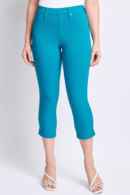 HYPERSTRETCH PULL ON CAPRI WITH SIDE SPLIT / BLUE DIAMOND