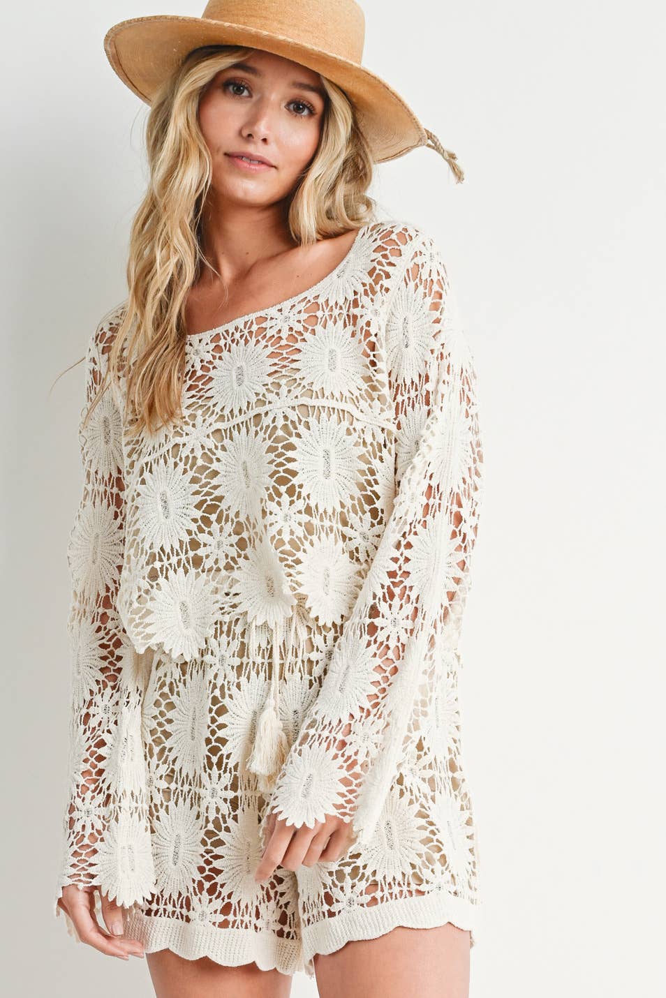 CROCHET CROPPED LONG SLEEVE