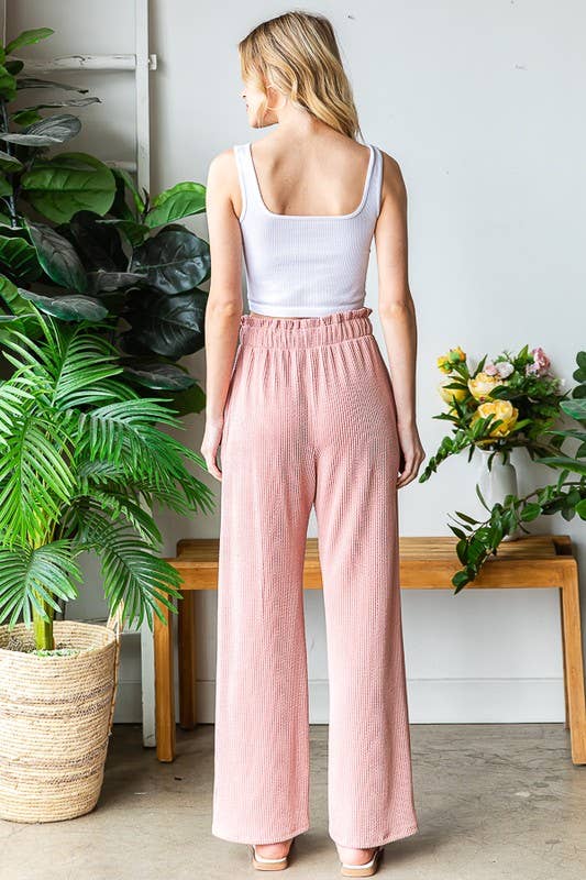 BLUSH URBAN RIBBED CASUAL PANTS MISSY & PLUS