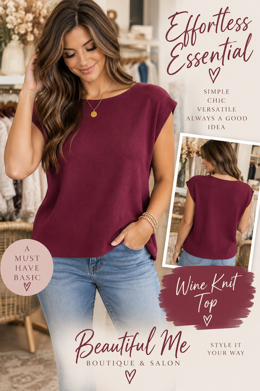 MERLOT MOMENT  KNIT TANK