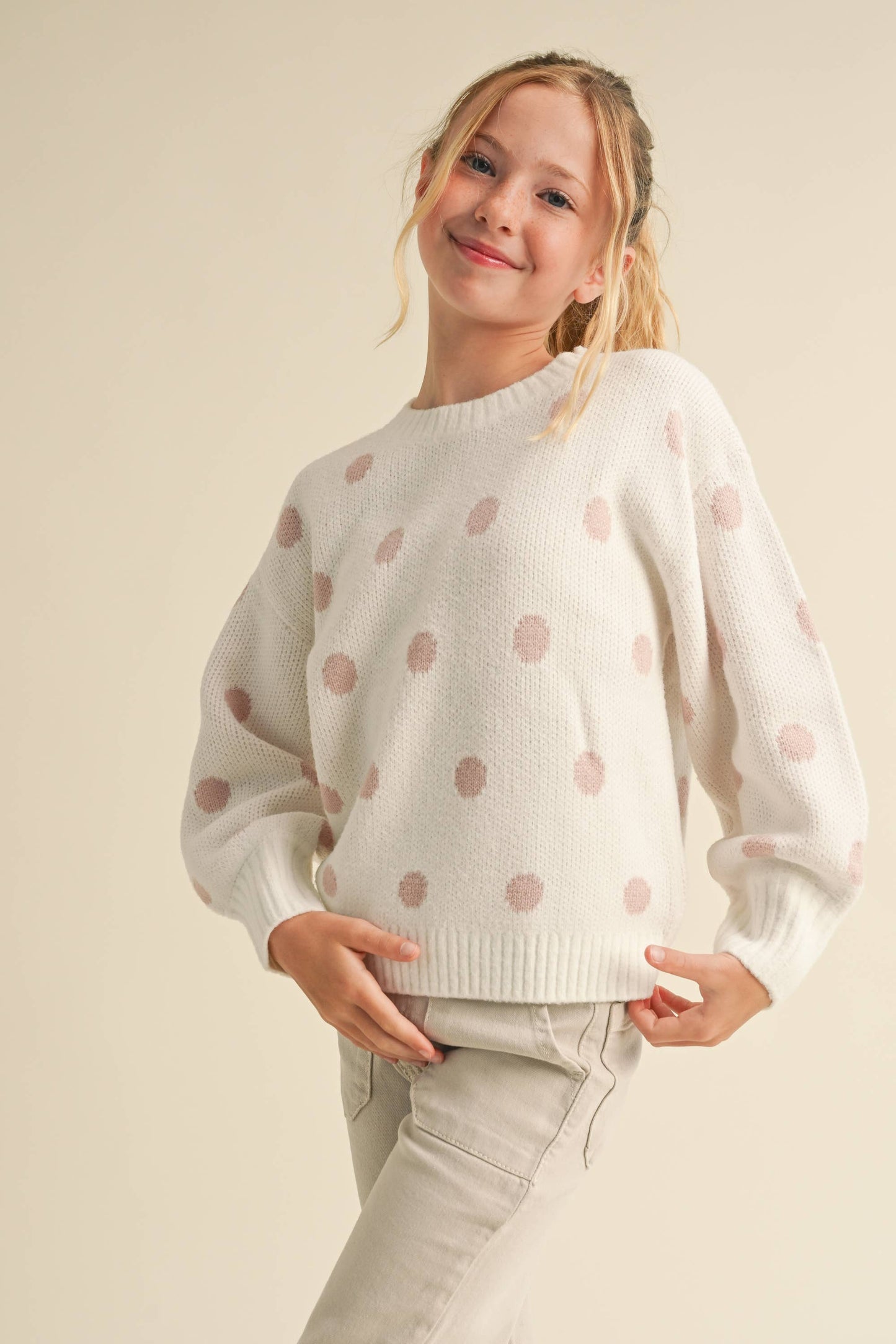 TWEEN POLKA DOT SWEATER