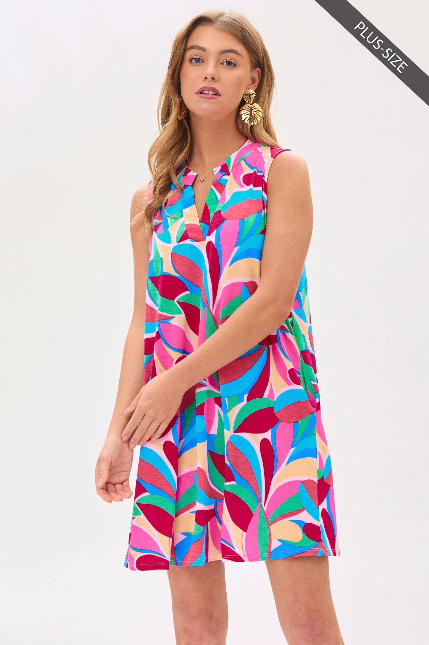PLUS PLEATED DRESS
