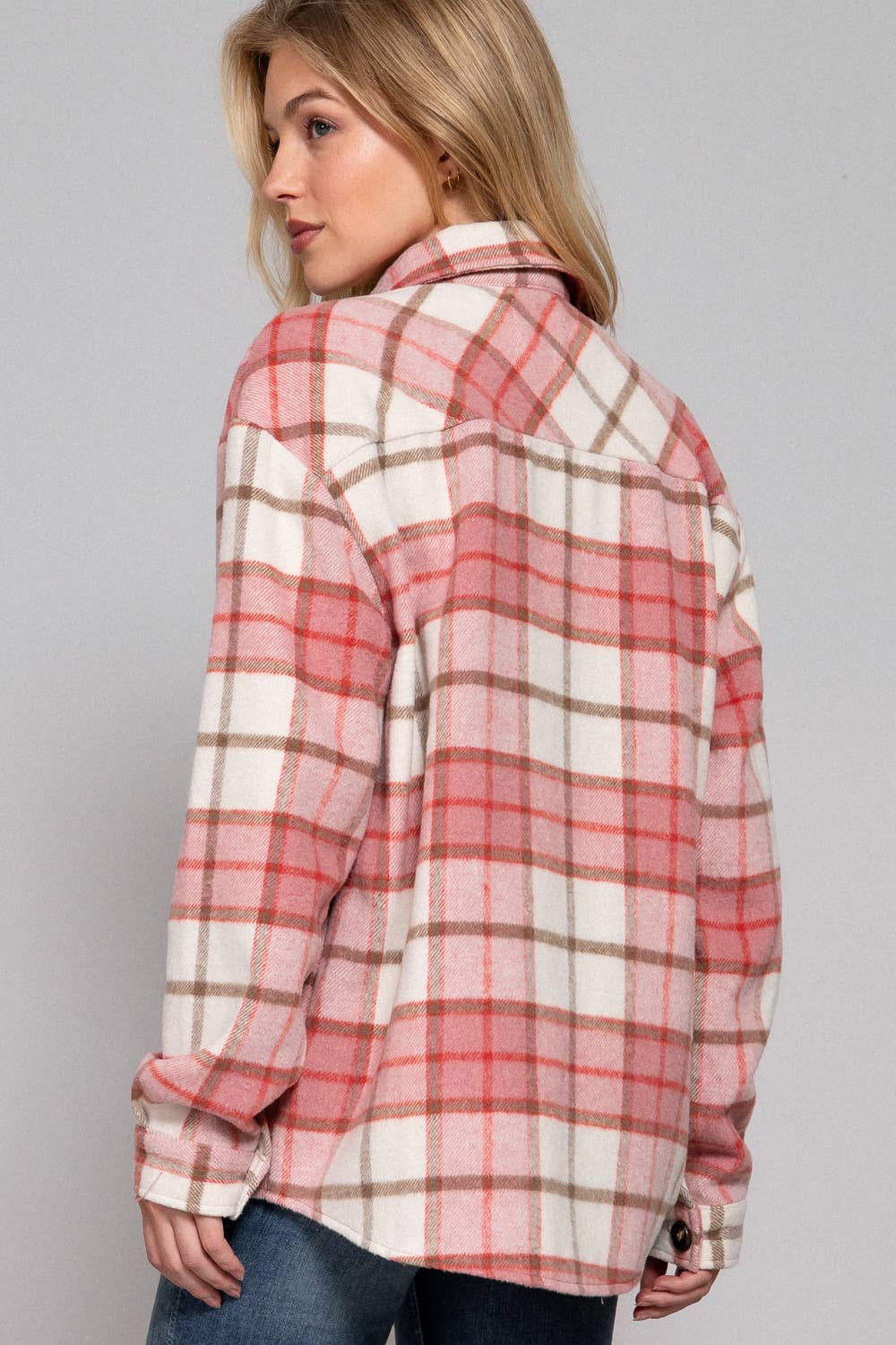 PINK PLAID SHACKET