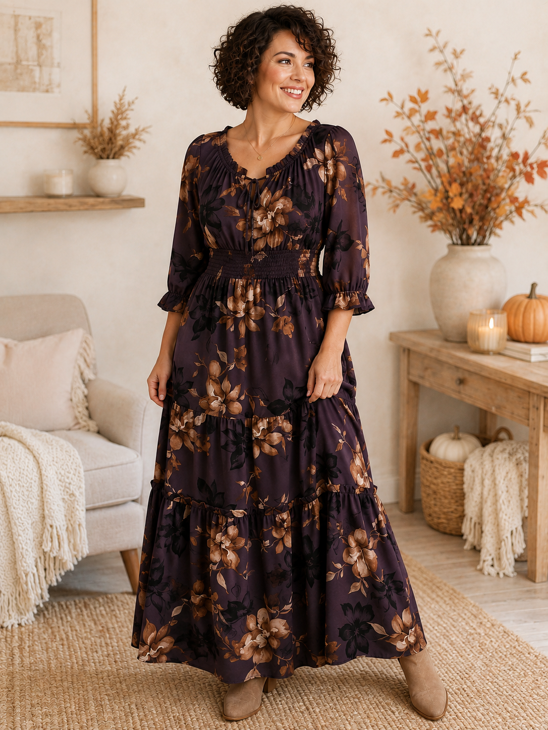 AUTUMN ROMANCE MAXI DRESS