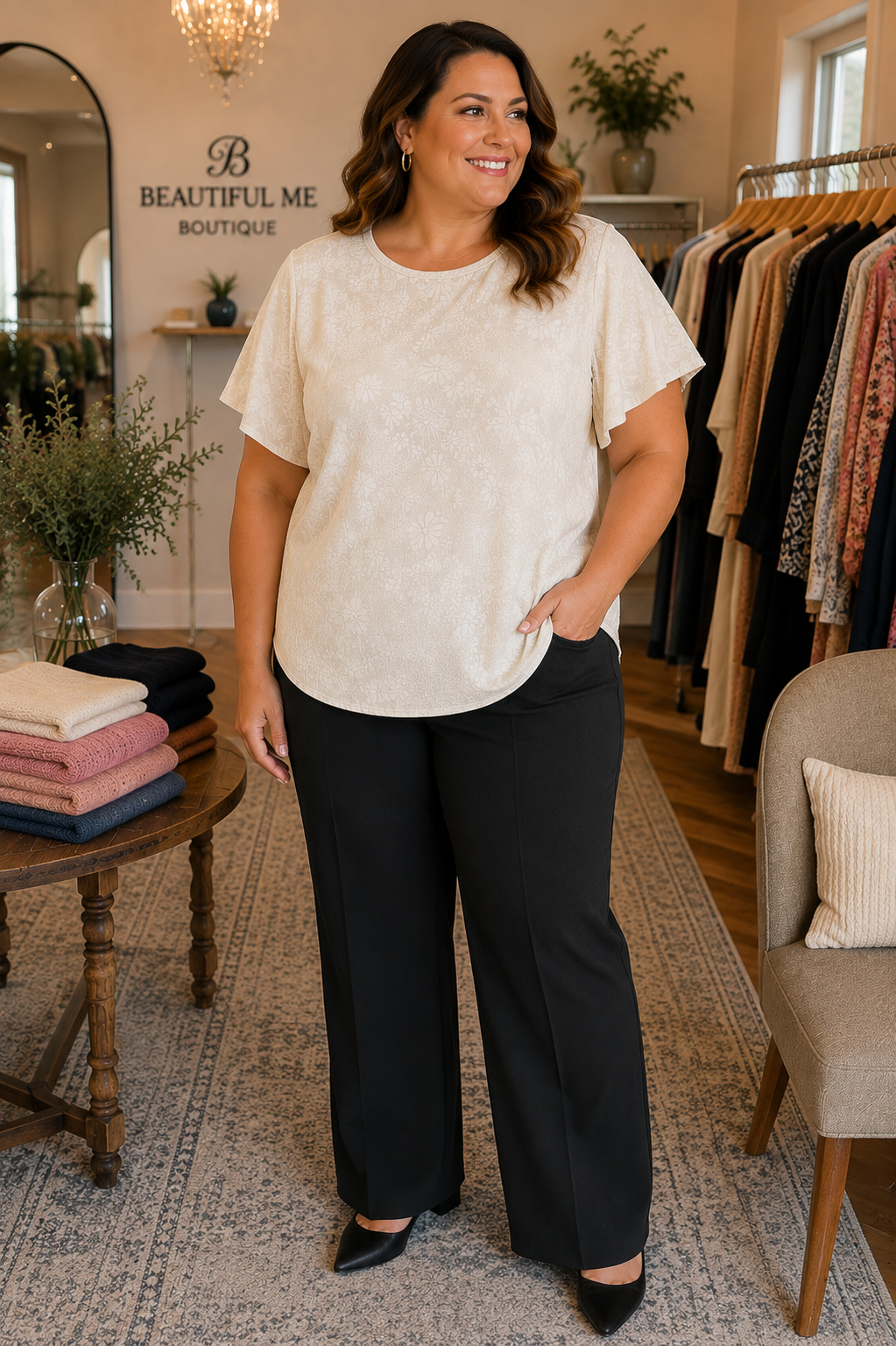 WHISPERING DAISIES BLOUSE MISSY & PLUS