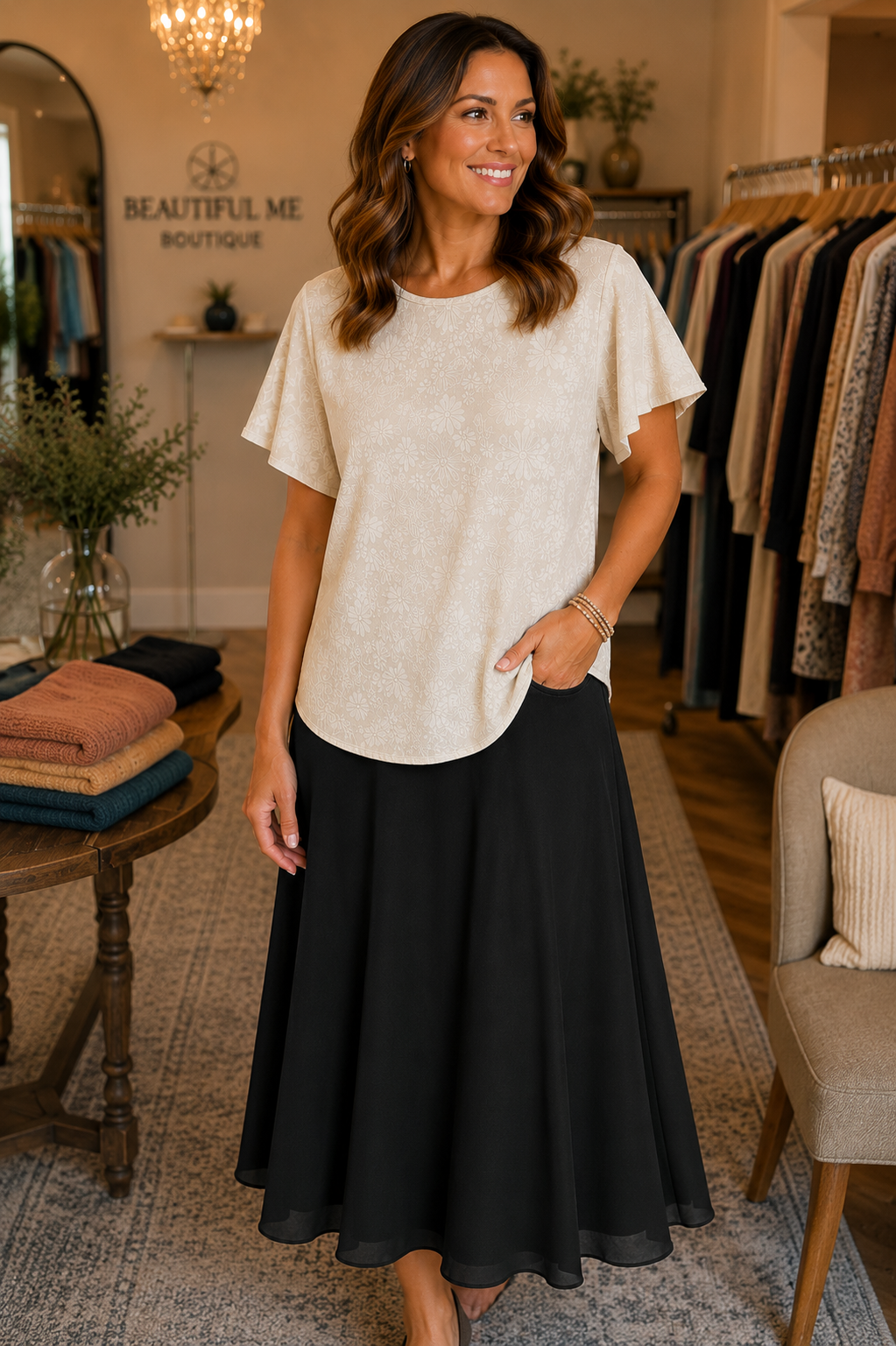 WHISPERING DAISIES BLOUSE MISSY & PLUS