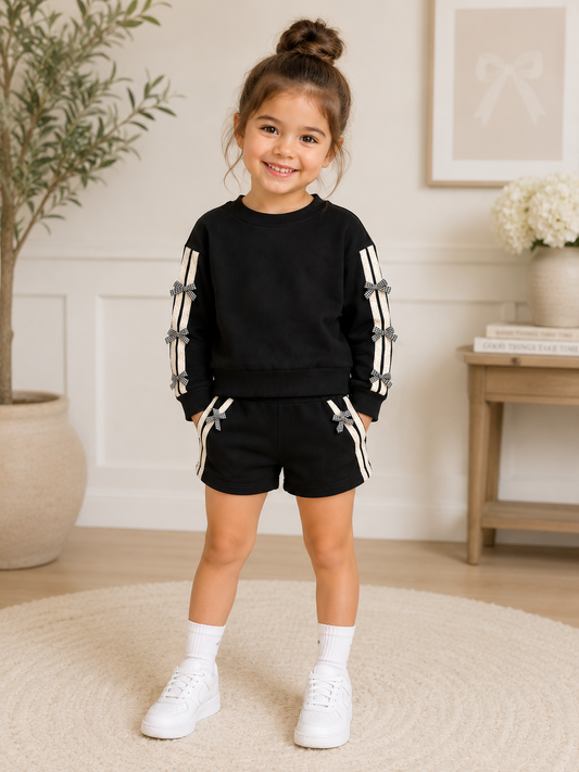 BLACK RIBBED KNIT SET