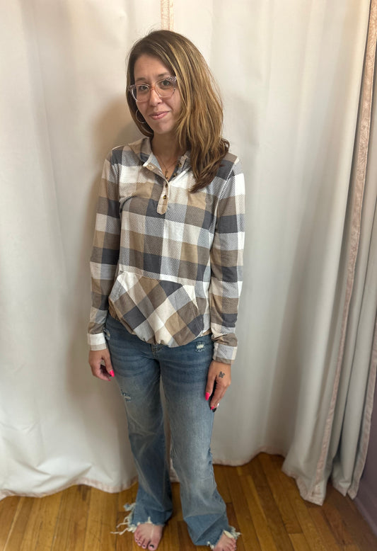 COCOA/GREY PLAID