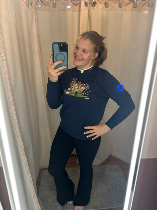 NAVY FALL FESTIVE SWEATER
