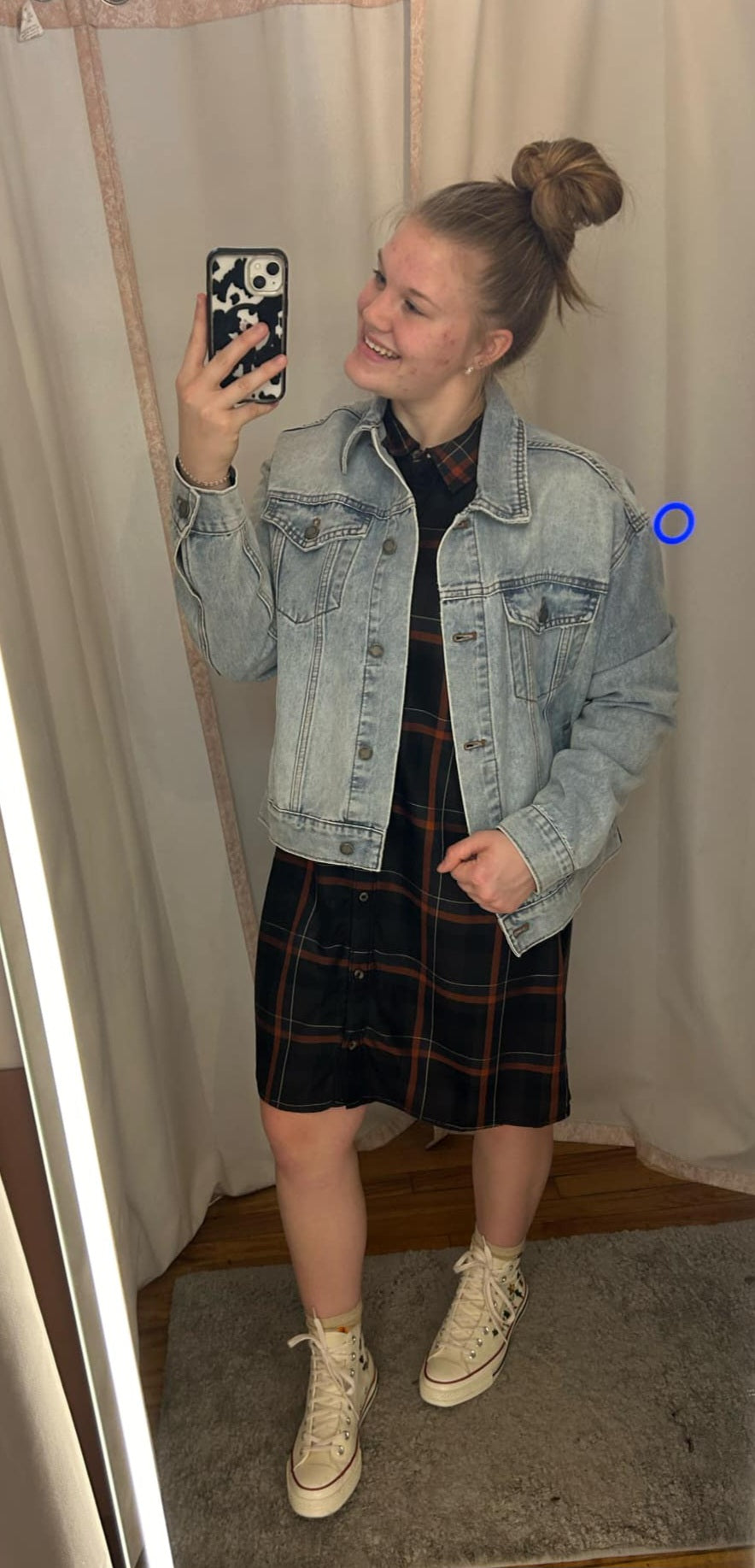 CARA AUTUMN PLAID SHIRT DRESS