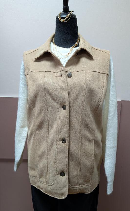 PERFECT TAN FAUX SUEDE VEST