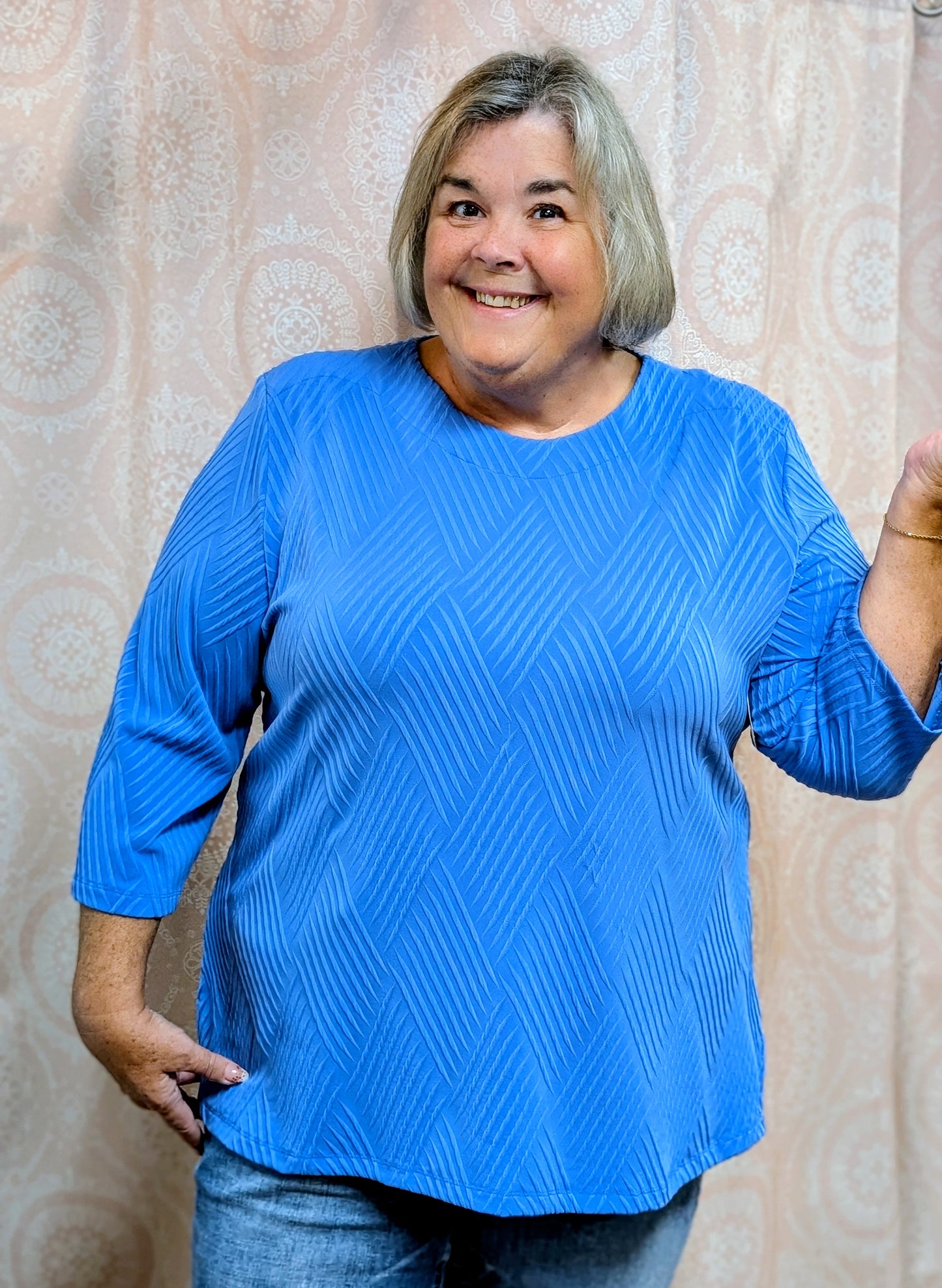 BONNIE BLUE REGULAR AND PLUS 3/4 SLEEVE A LINE
