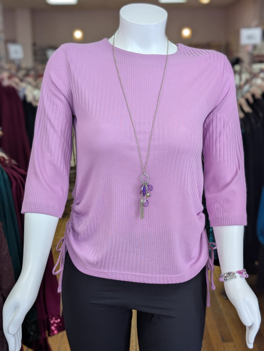 PLUS VALENTINO 3/4 SLEEVE CINCHED SIDE