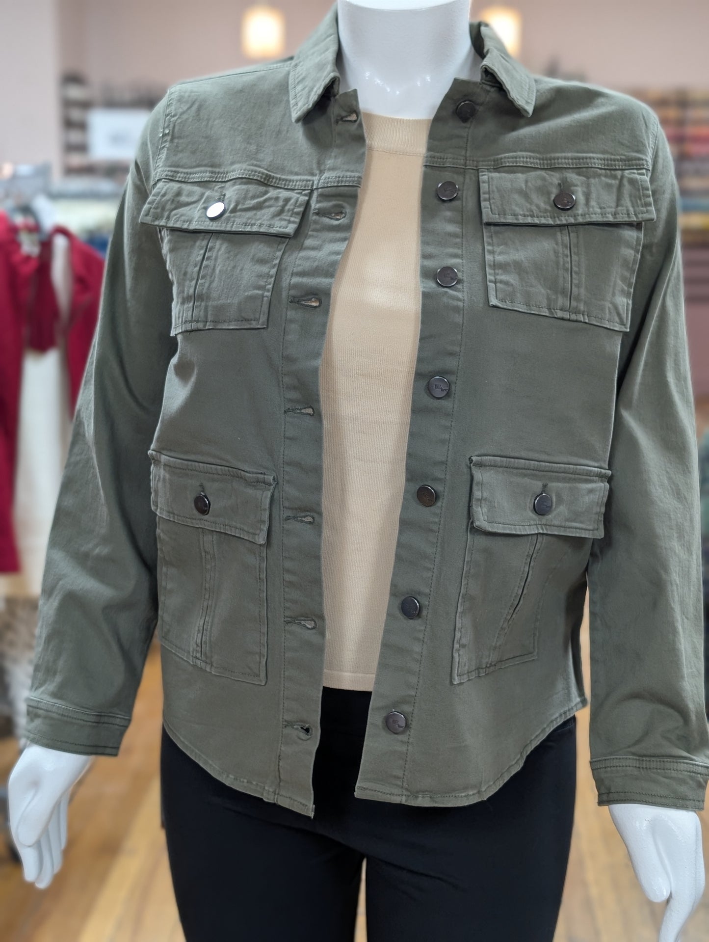 MISSY & PLUS 1822 OLIVE UTILTY JACKET