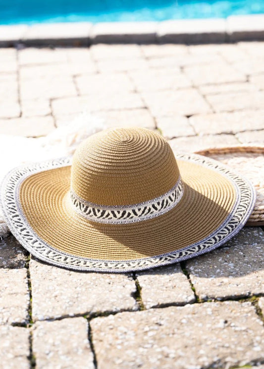 BEIGE RIVIERA BEACH FLOPPY SUNHAT