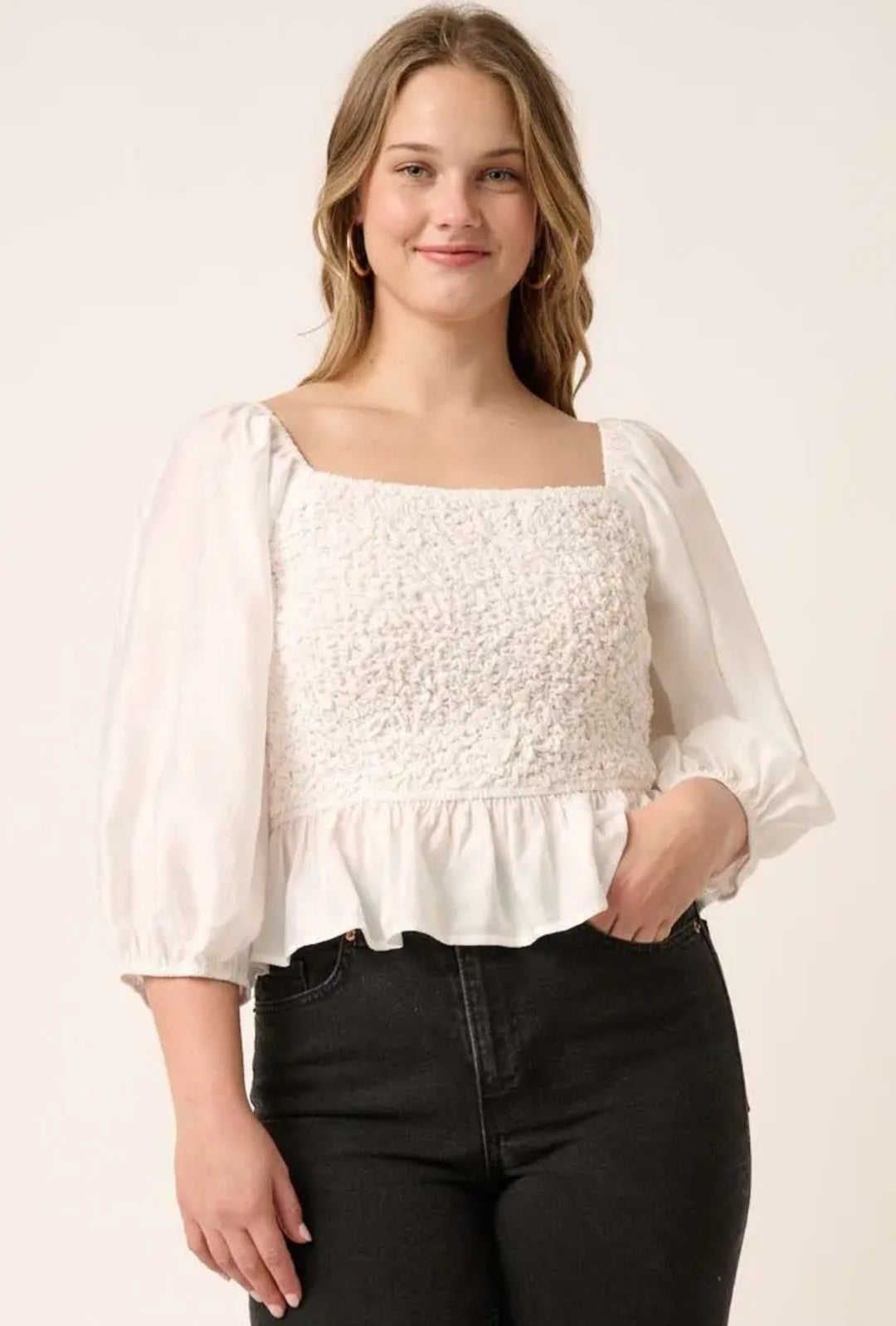 POPCORN SMOCKING BLOUSE