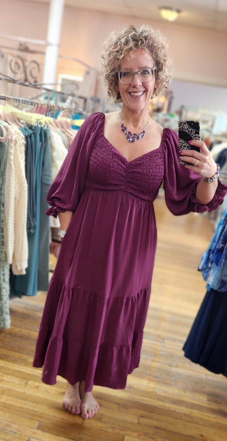 PLUM 3/4 V NECK