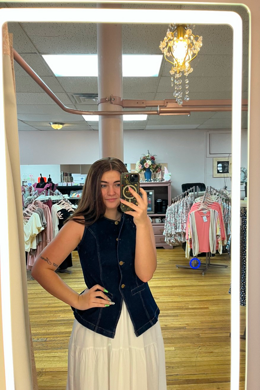 DENIM BLAZER VEST