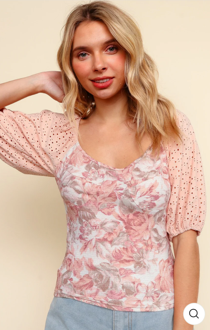 FLORAL FITTED EYELET