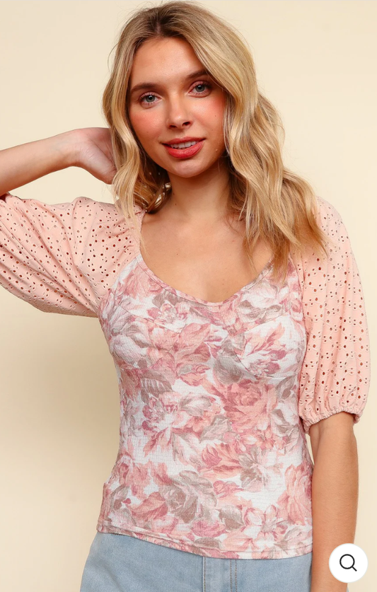 FLORAL FITTED EYELET