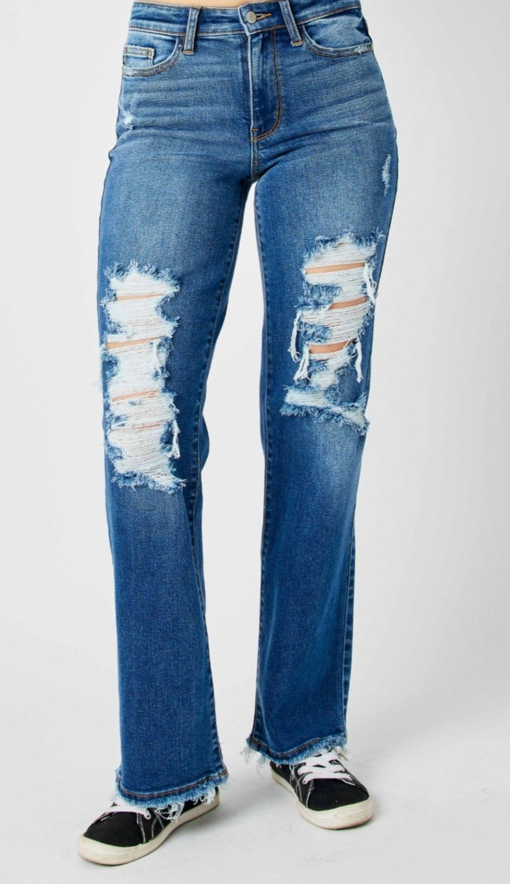 MID RISE DISTRESSED DAD JEAN