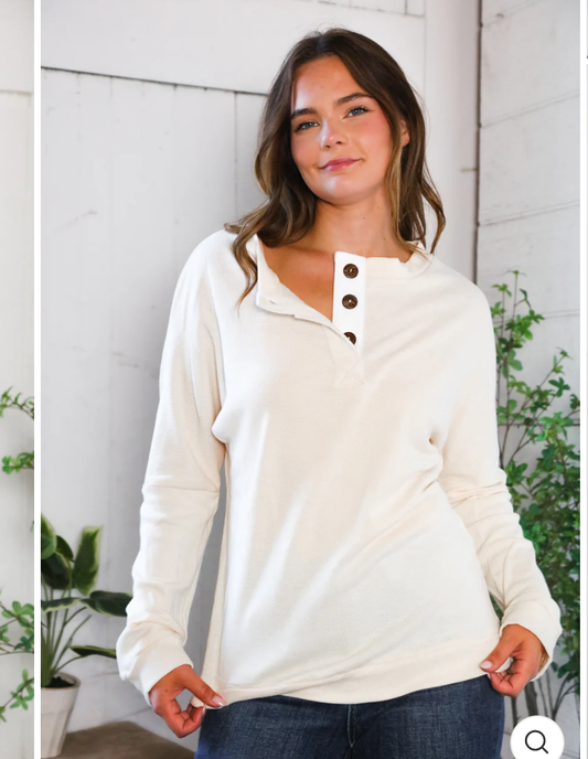 CREAM THERMAL HENLEY