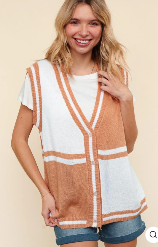 PEACH SWEATER VEST