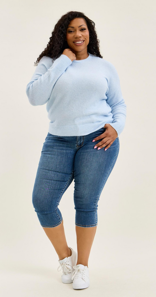 JUDY BLUE MID RISE CAPRI MISSY & PLUS