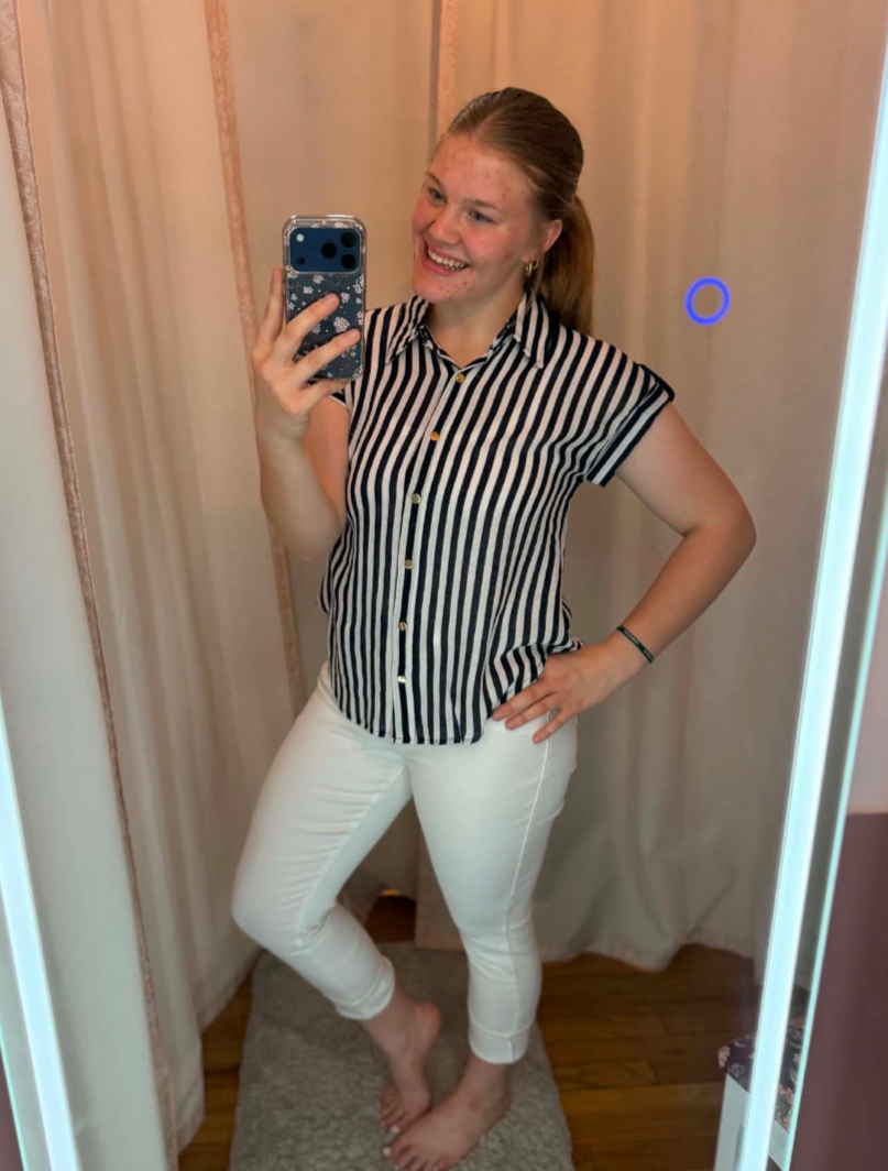 SAIL AWAY STRIPE BUTTON UP