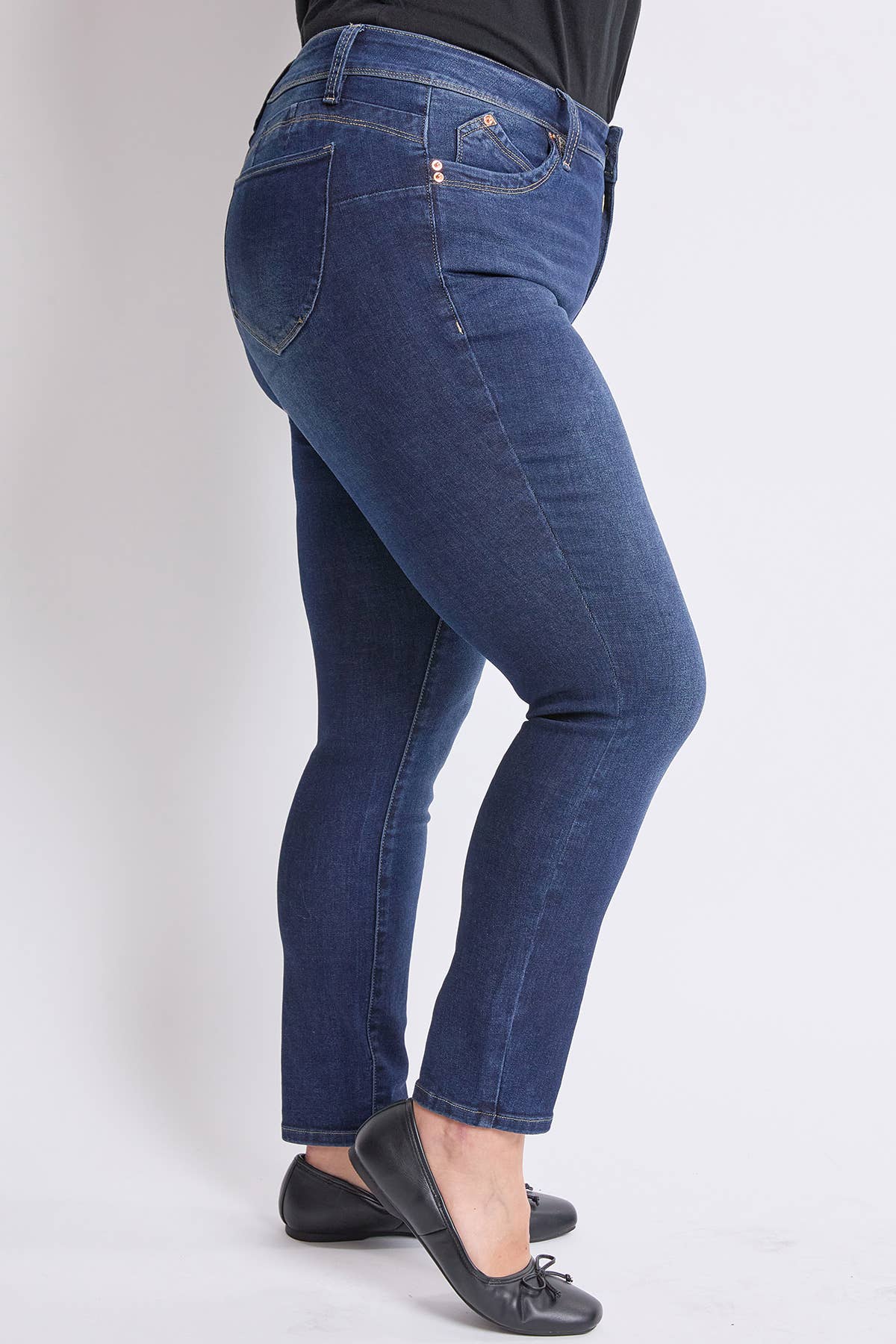 Plus High Rise Curve Confidence WBB Skinny: Blue
