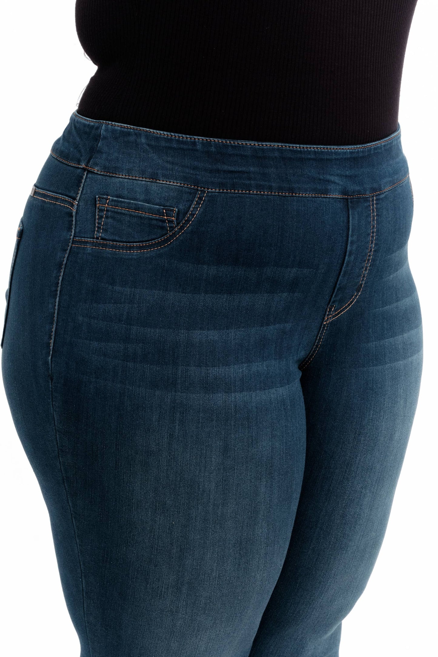 PLUS HIGH-RISE PULL-ON SKINNY ANKLE