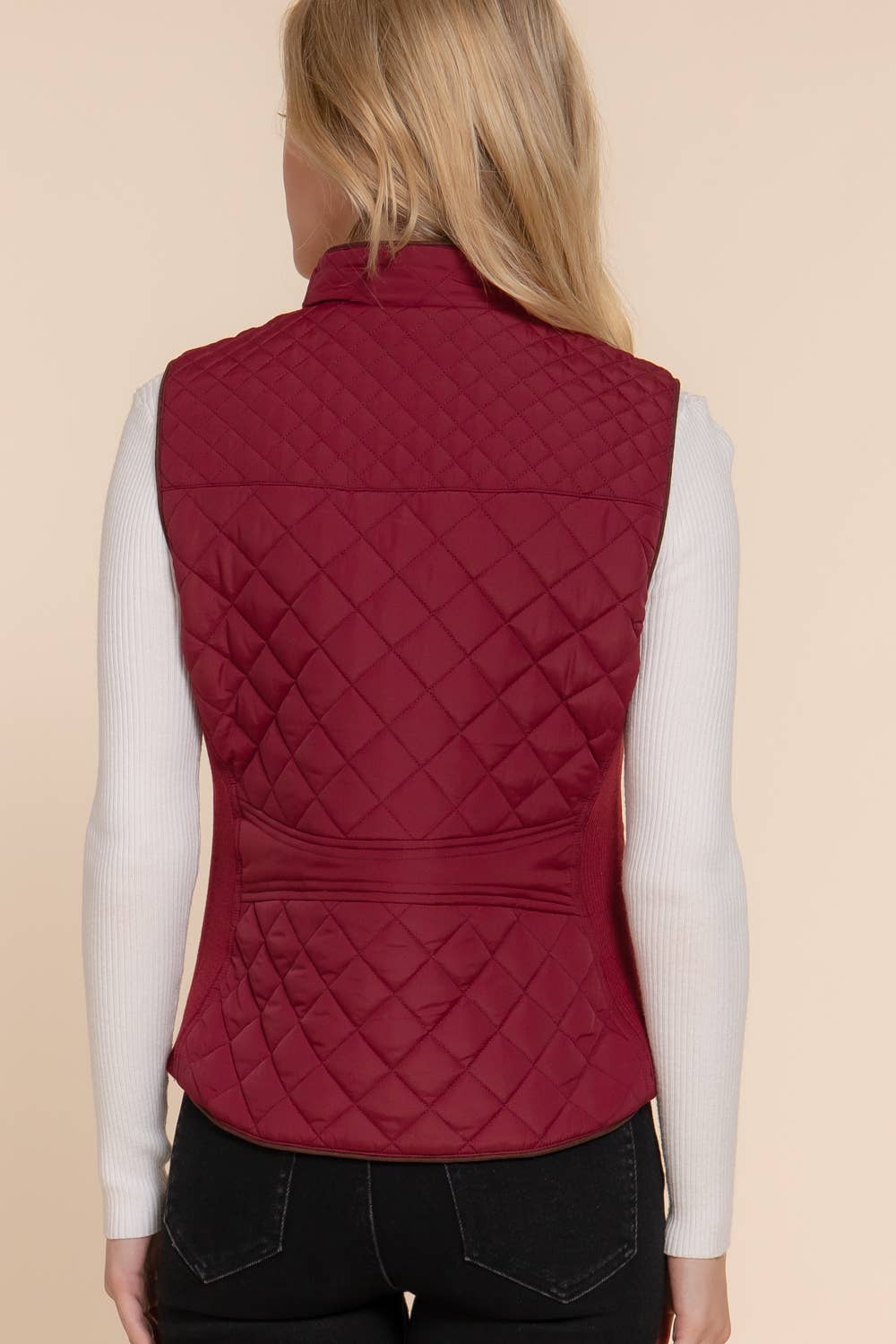 WINE QUILTED VEST