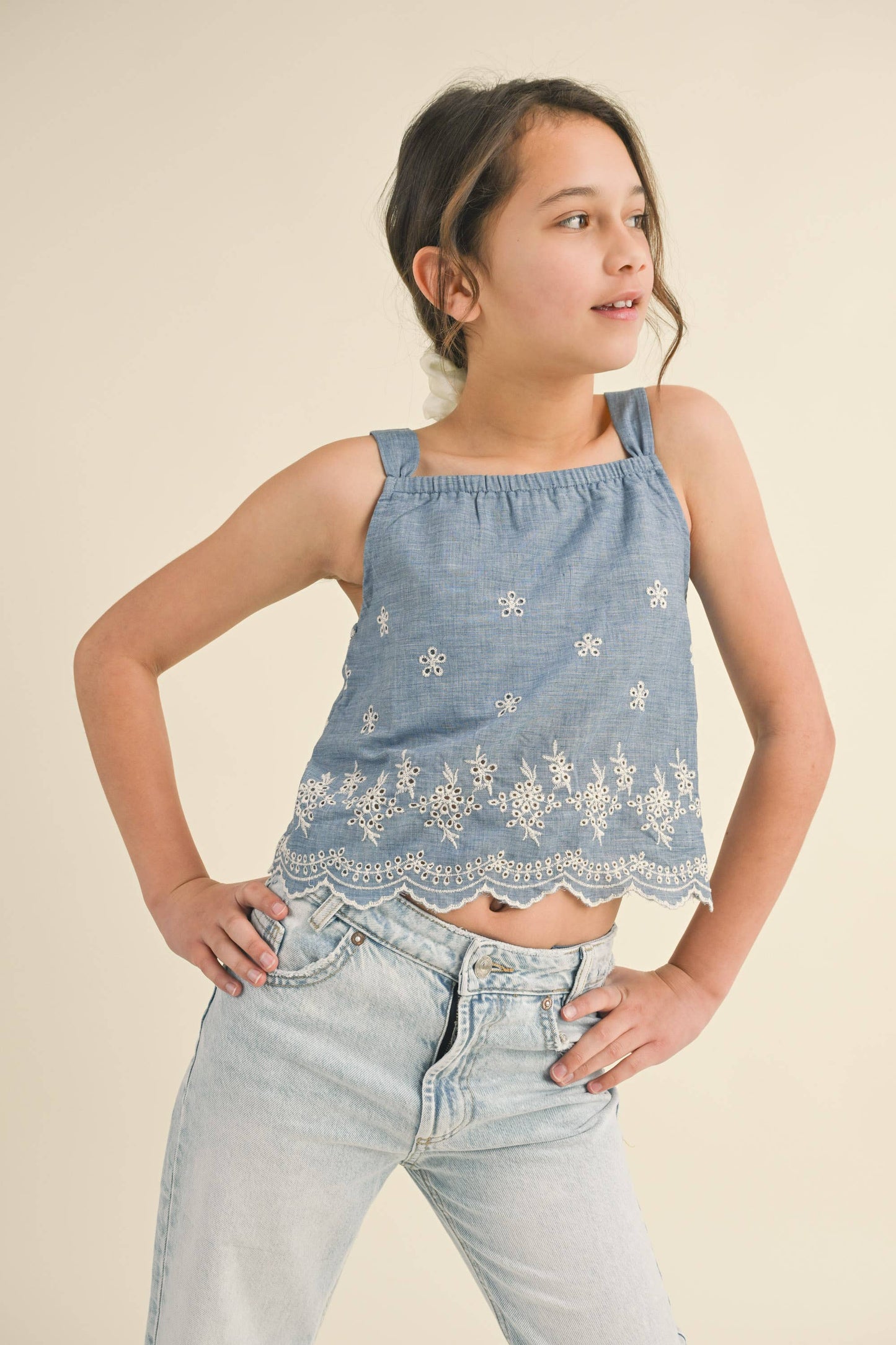 TWEEN KIDS GIRLS BABYDOLL BACK CUTOUT TOP (7/8-14)