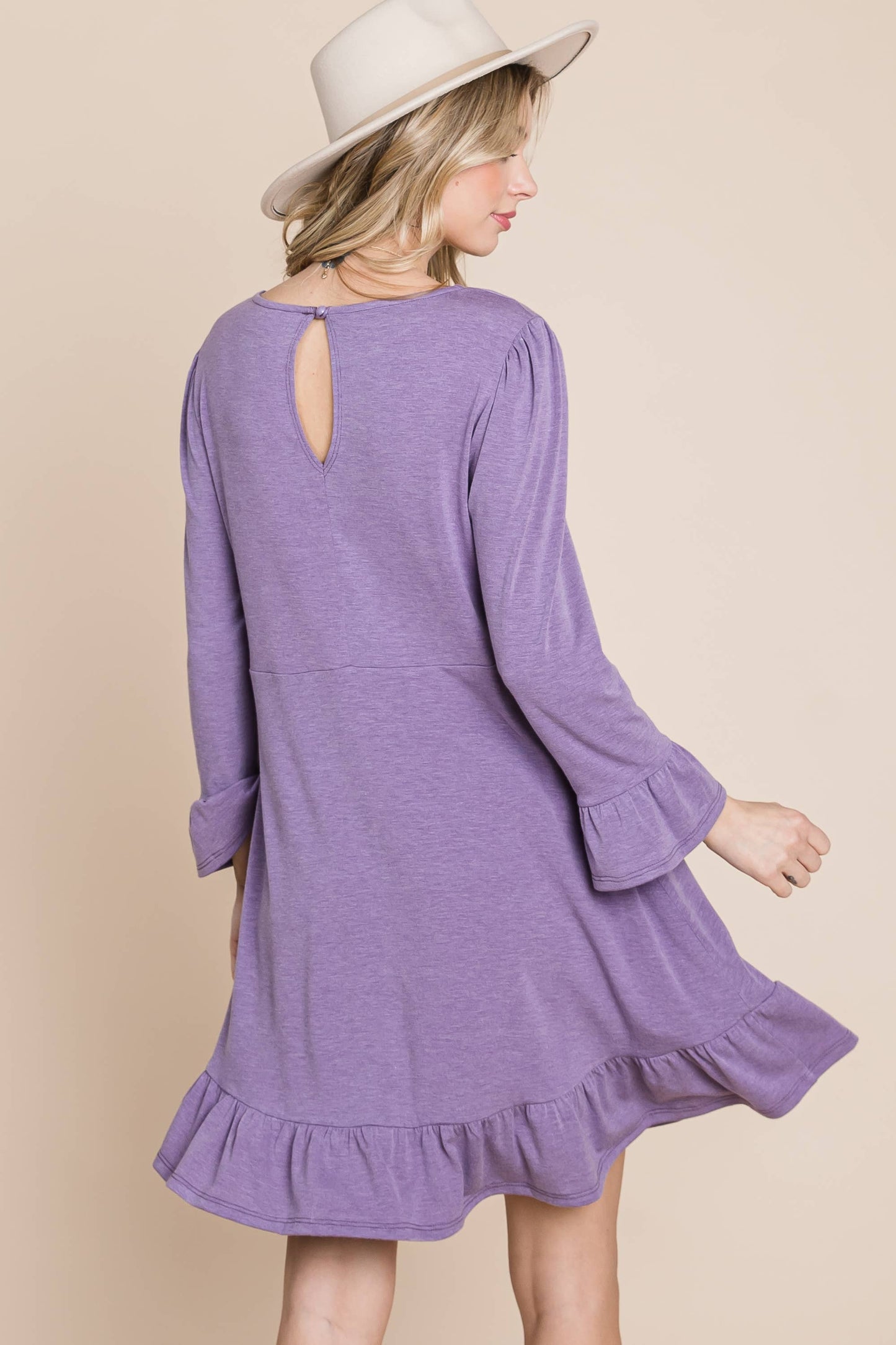 Plus Ruffle Hem Dress Lilac