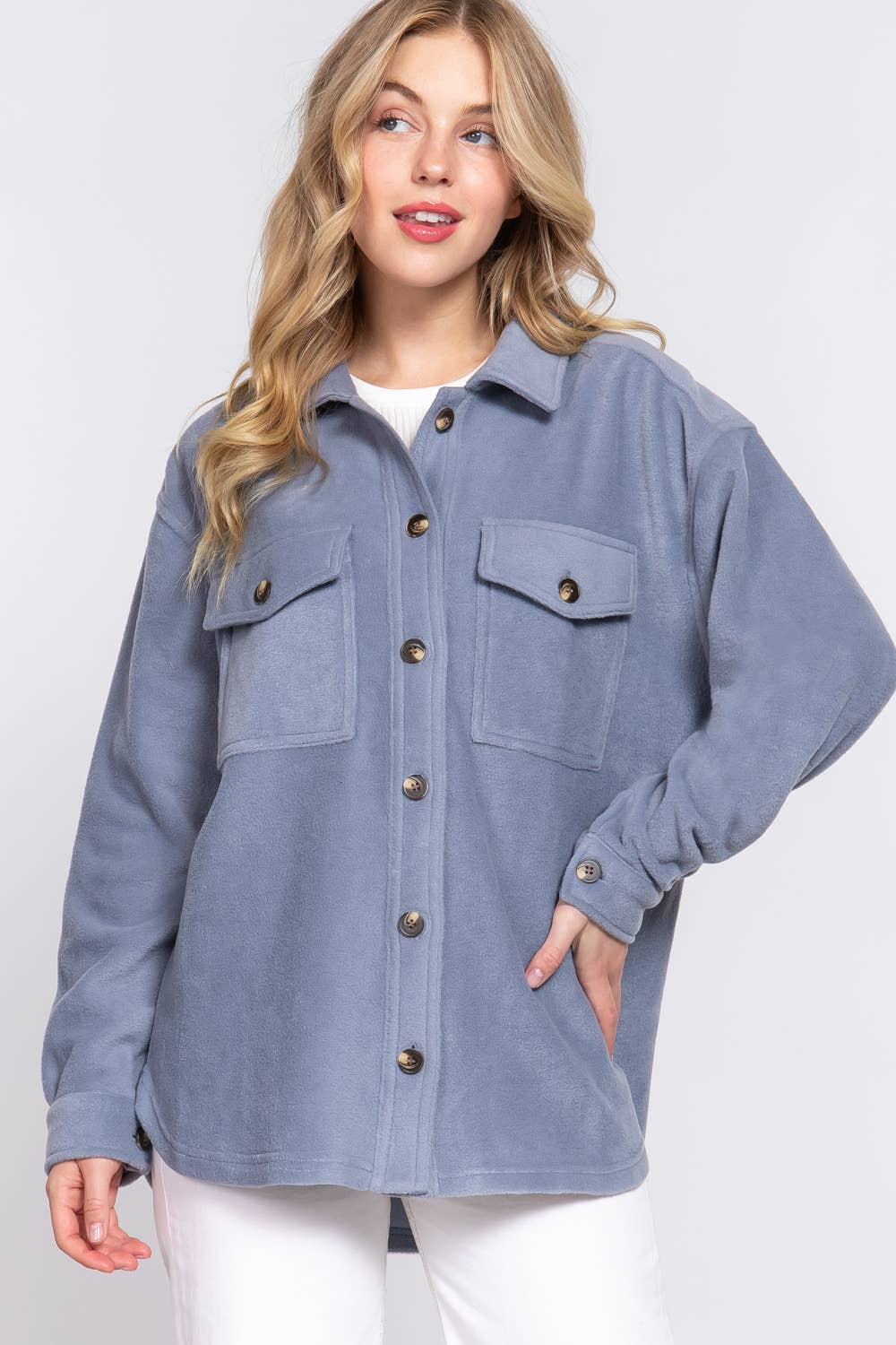 DENIM FLEECE SHACKET