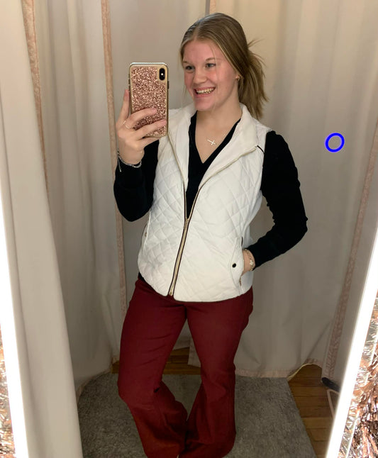 SMALL WHITE QUILTED VEST