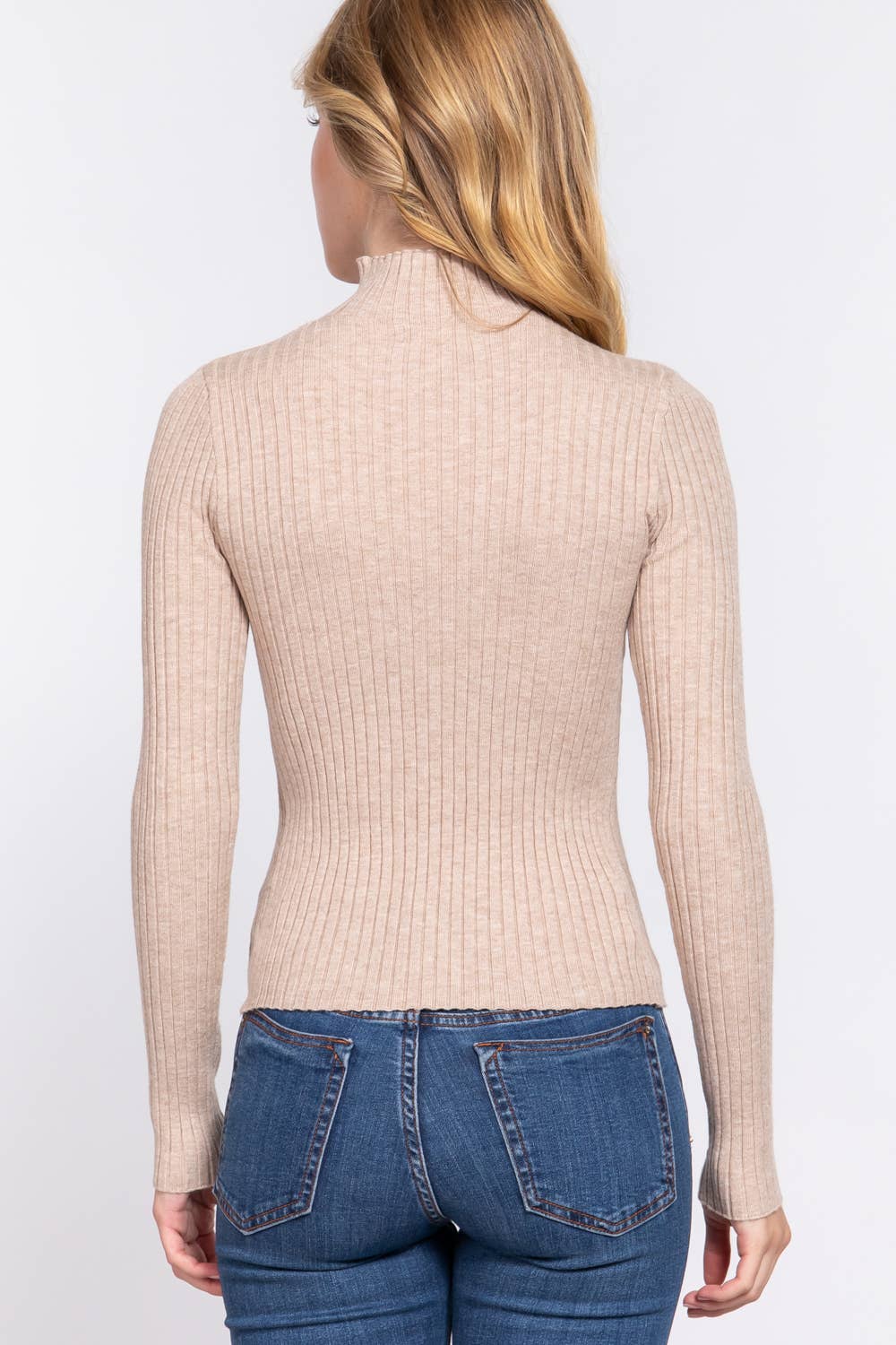 TAN RIBBED SWEATER