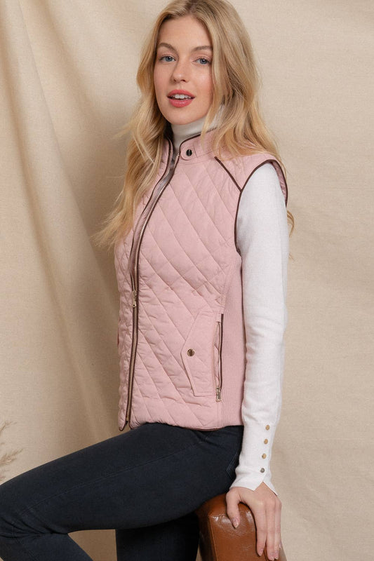 BLUSH QUILTED VEST