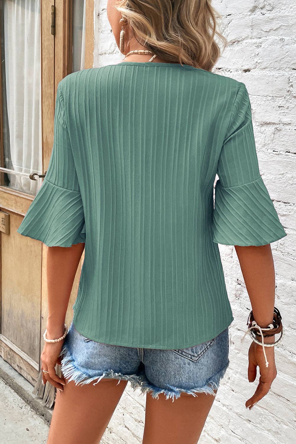 EUCALYPTUS 3/4 RUFFLE SLEEVE