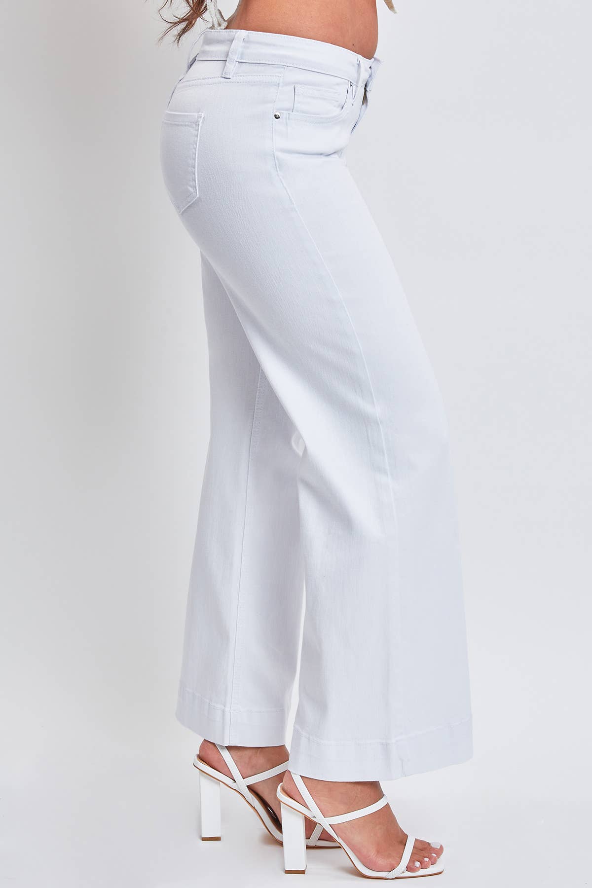 WHITE WIDE LEG 32" INSEAM LOW RISE