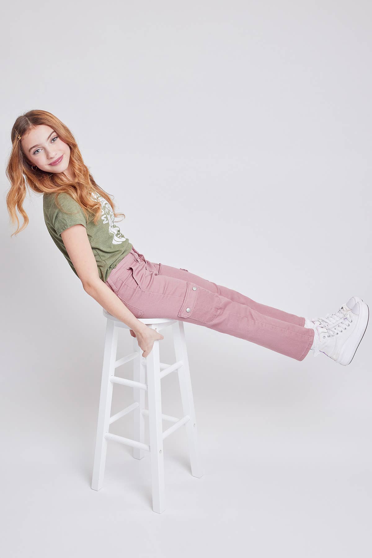 GIRLS MAUVE CARGO PANT