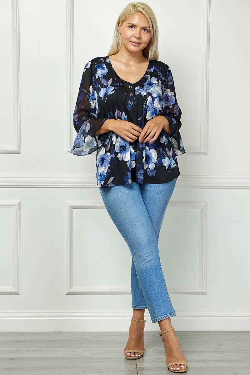 PLUS  BLOOM IN GRACE BLOUSE