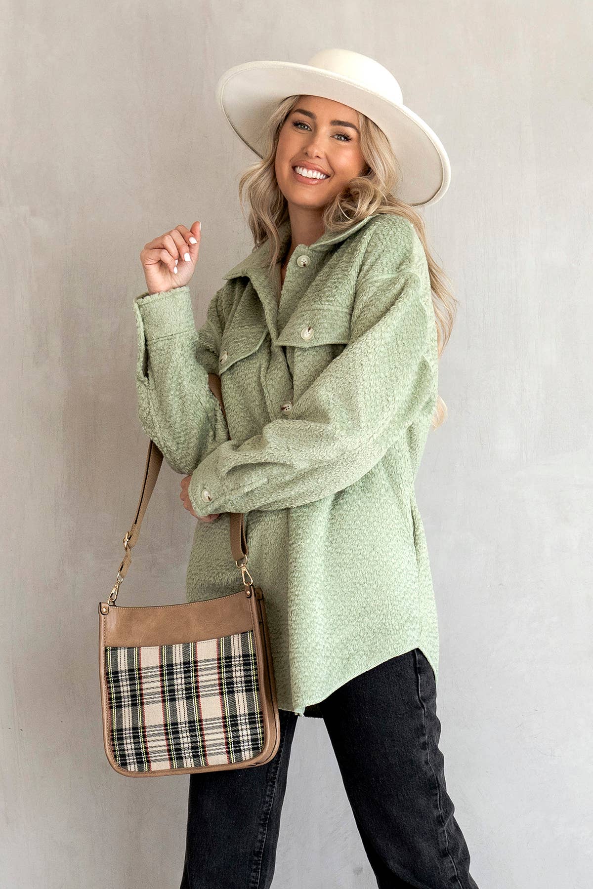 RED POSIE PLAID CROSSBODY WITH REMOVABLE STRAP