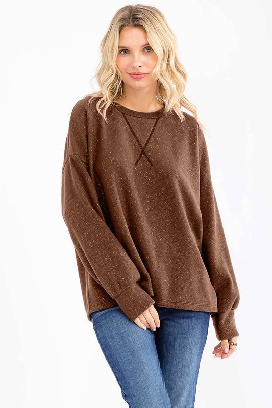 CHOCOLATE GLITTER SOFT CREWNECK