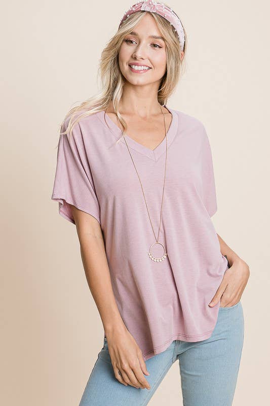 PLUS MAUVE V NECK